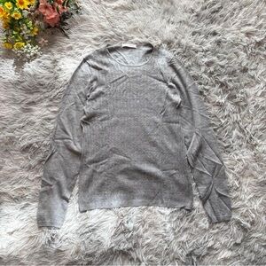 Hermida Cashmere Blend Knit [M] 38 Gray Silk Rhinestone Thin